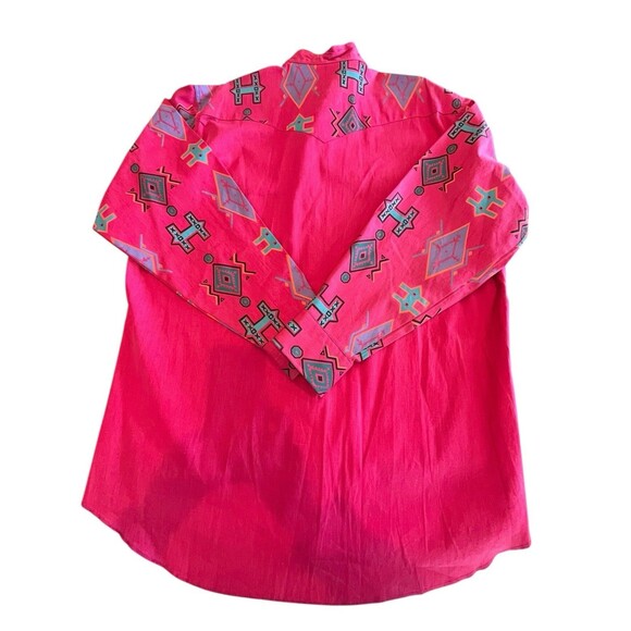 Wrangler Brushpopper Vintage Shirt Caped Band Collar Mens Sz 17 1/2-35 SZ XL - Picture 5 of 9